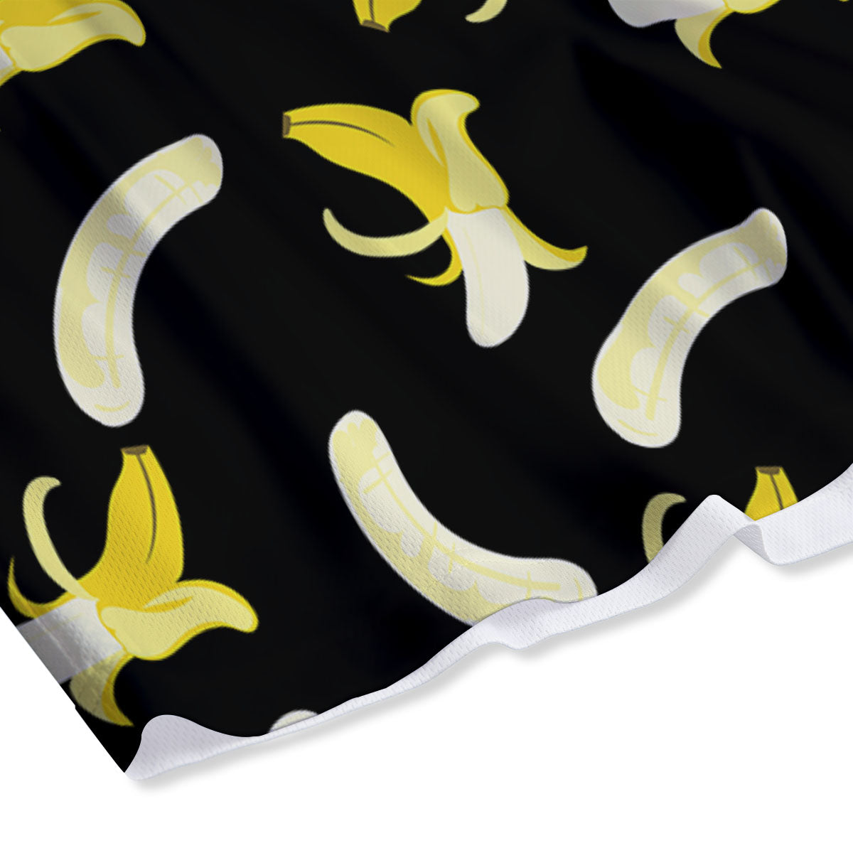 Peeled  Banana Print Pattern Mesh Shorts