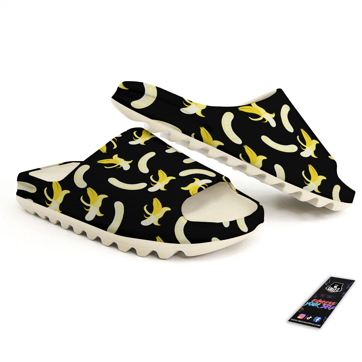 Peeled Banana Print Pattern Sandals-grizzshop
