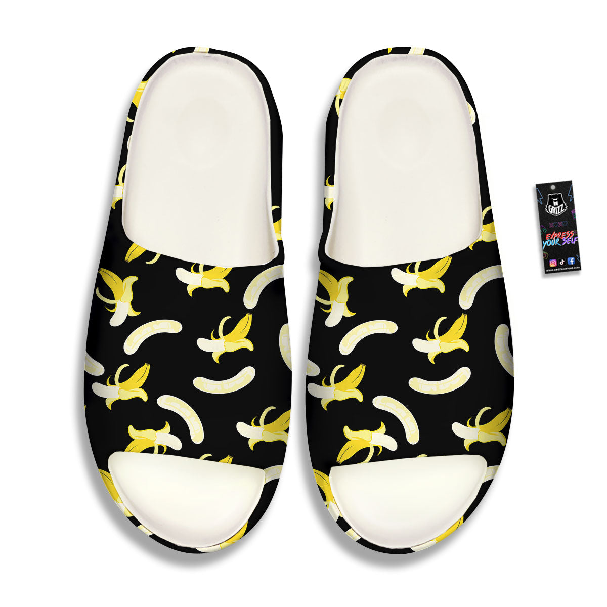 Peeled Banana Print Pattern Sandals-grizzshop