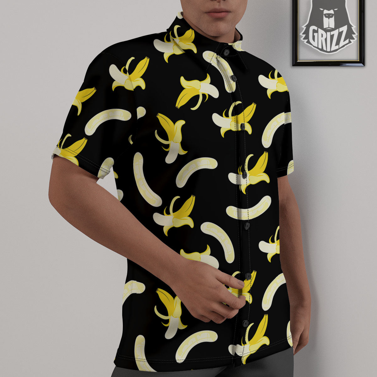 Peeled Banana Print Pattern Untucked Shirts-grizzshop