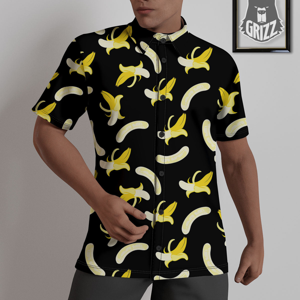 Peeled Banana Print Pattern Untucked Shirts-grizzshop