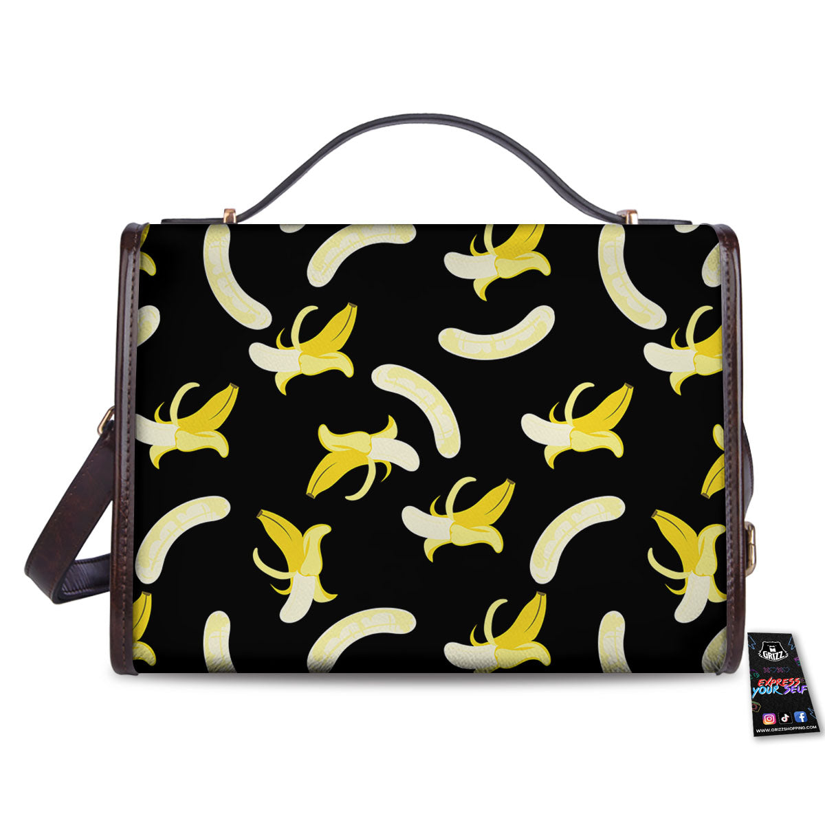 Peeled Banana Print Pattern Women's Satchel Bag-grizzshop