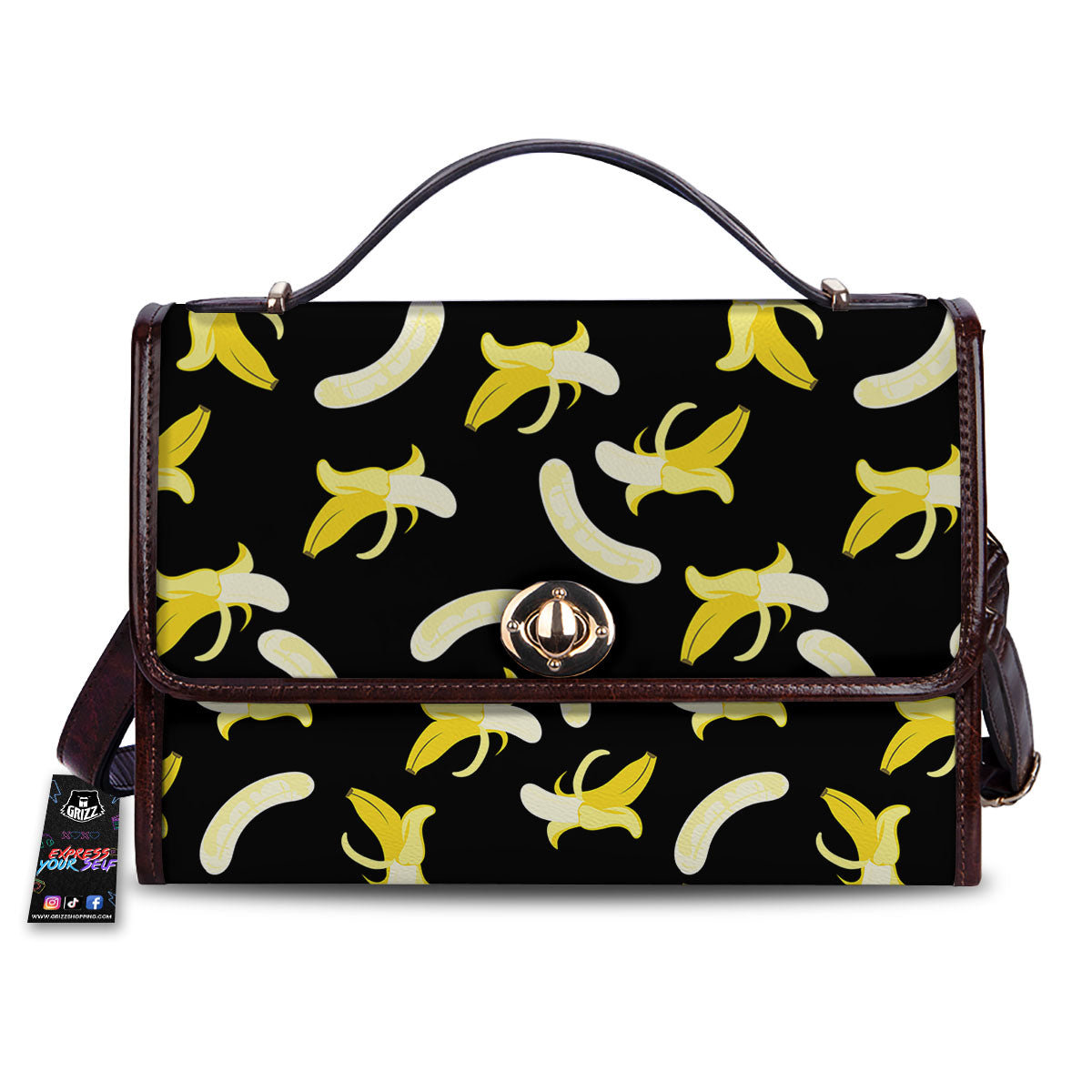 Peeled Banana Print Pattern Women's Satchel Bag-grizzshop