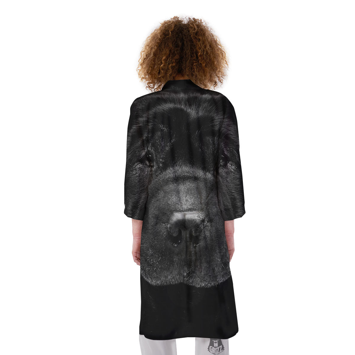 Pei Shar Monochrome Print Kimono-grizzshop