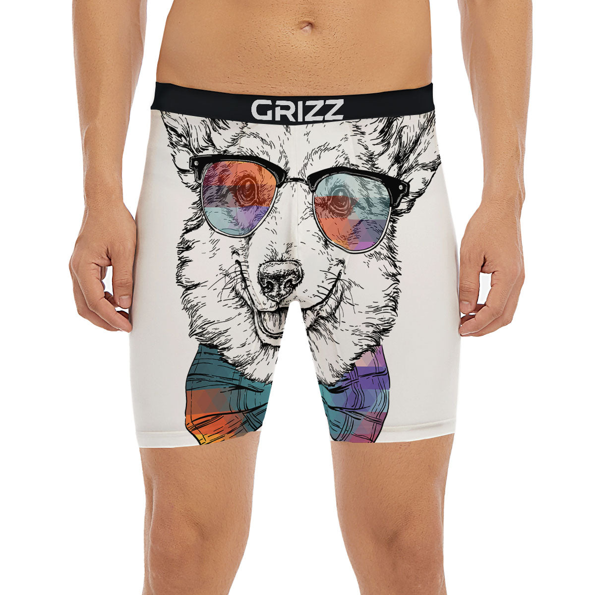 Pembroke Welsh Corgi Hipster Print Boxer Briefs-grizzshop