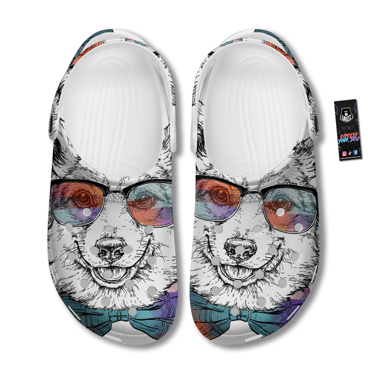 Pembroke Welsh Corgi Hipster Print Clog-grizzshop