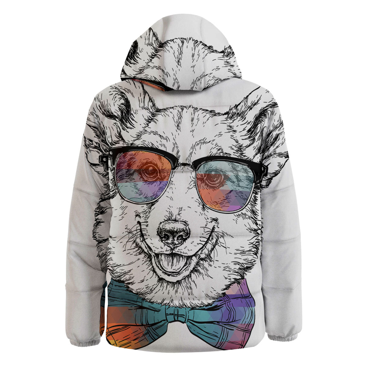 Pembroke Welsh Corgi Hipster Print Down Jacket-grizzshop