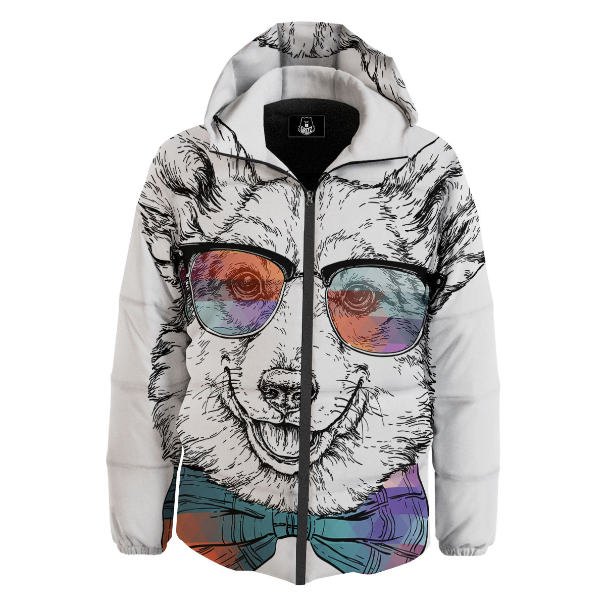 Pembroke Welsh Corgi Hipster Print Down Jacket-grizzshop