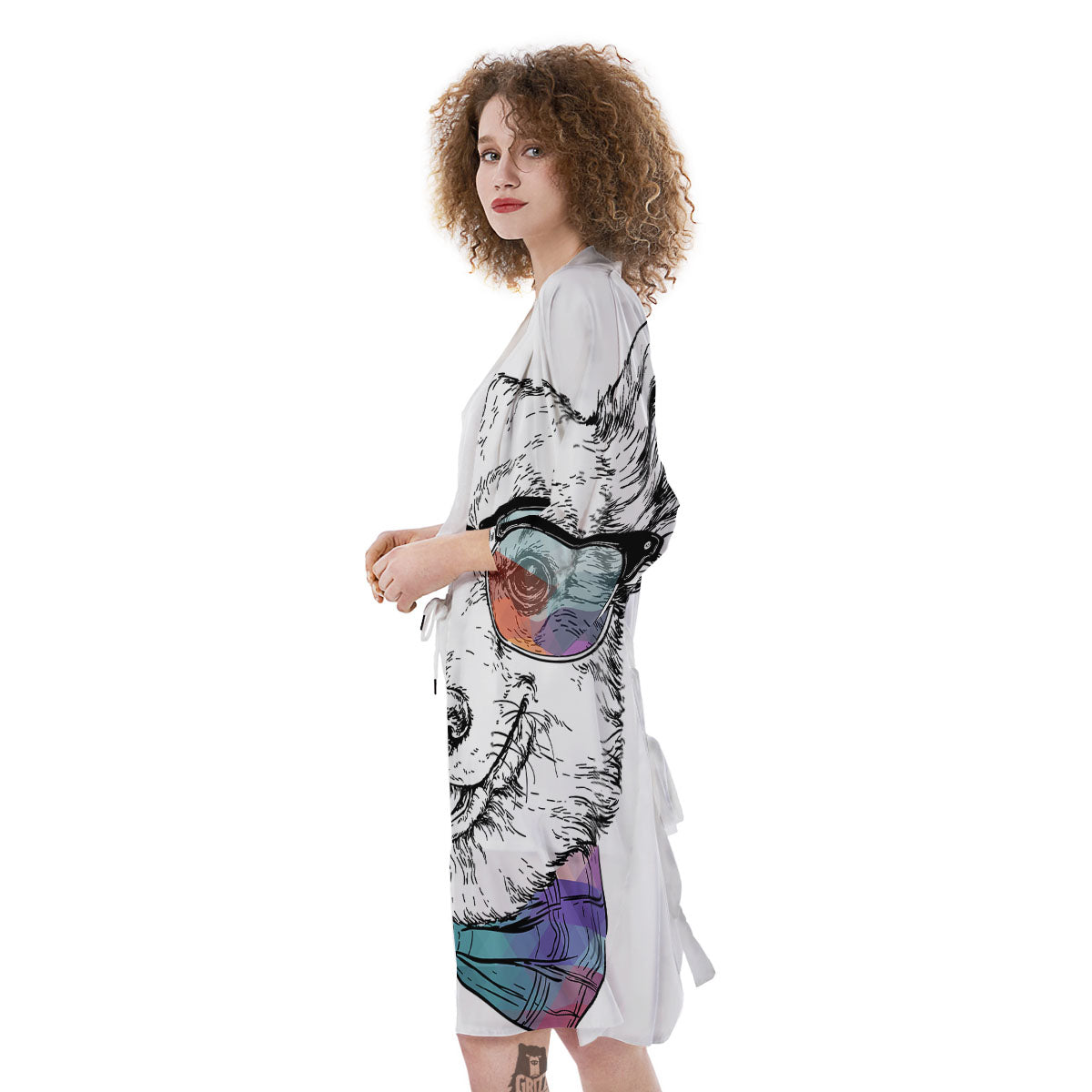 Pembroke Welsh Corgi Hipster Print Kimono-grizzshop