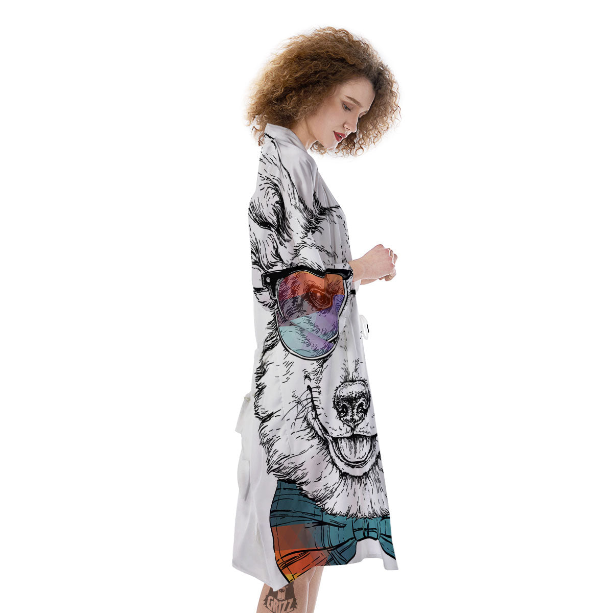Pembroke Welsh Corgi Hipster Print Kimono-grizzshop