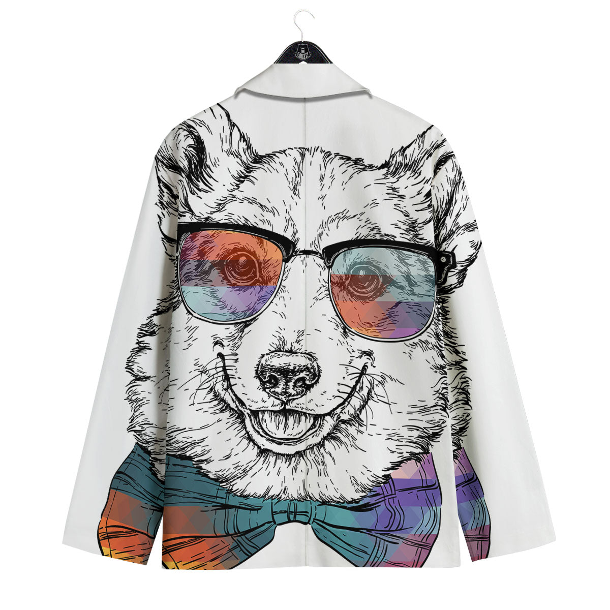 Pembroke Welsh Corgi Hipster Print Men's Sport Coat-grizzshop