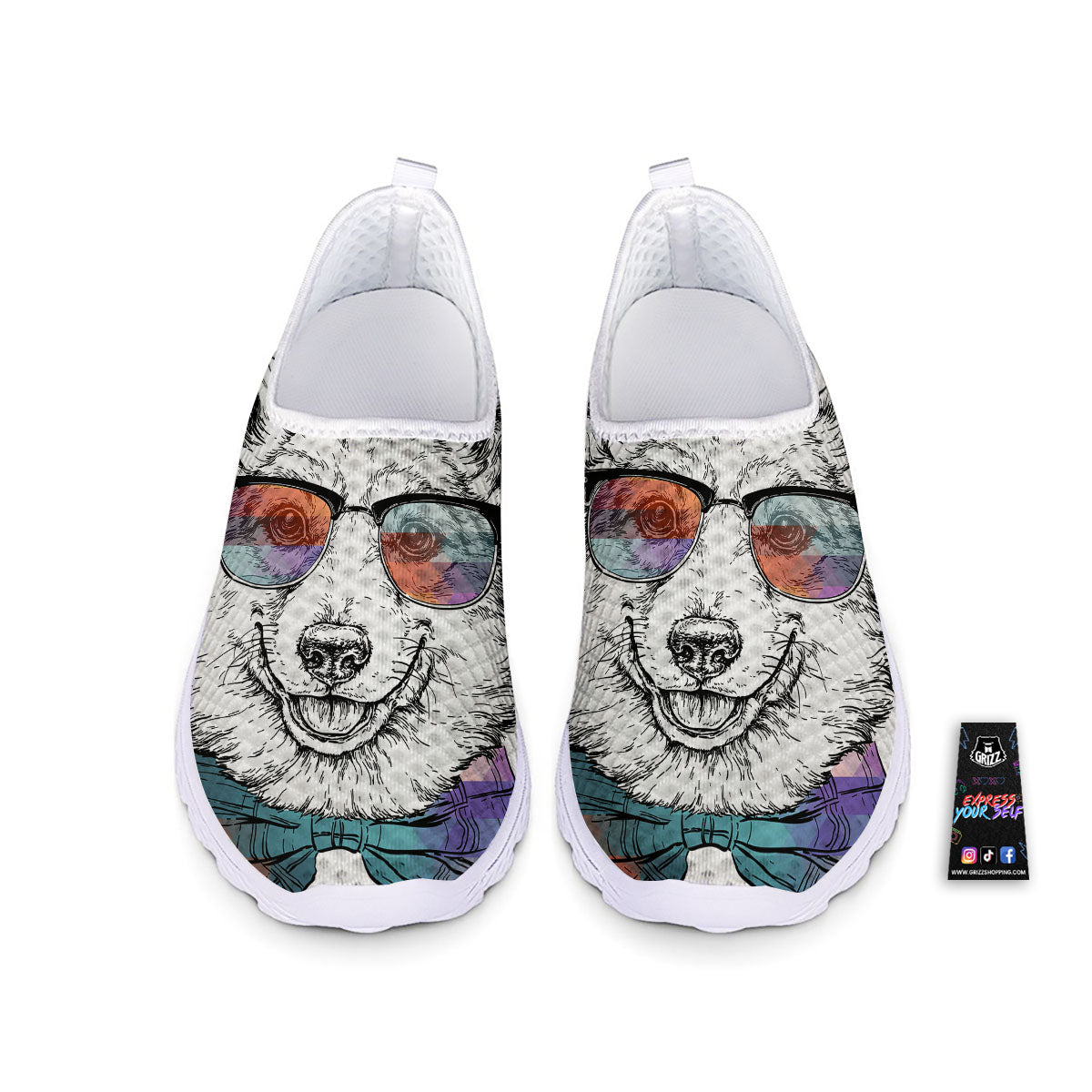 Pembroke Welsh Corgi Hipster Print Nurse Shoes-grizzshop