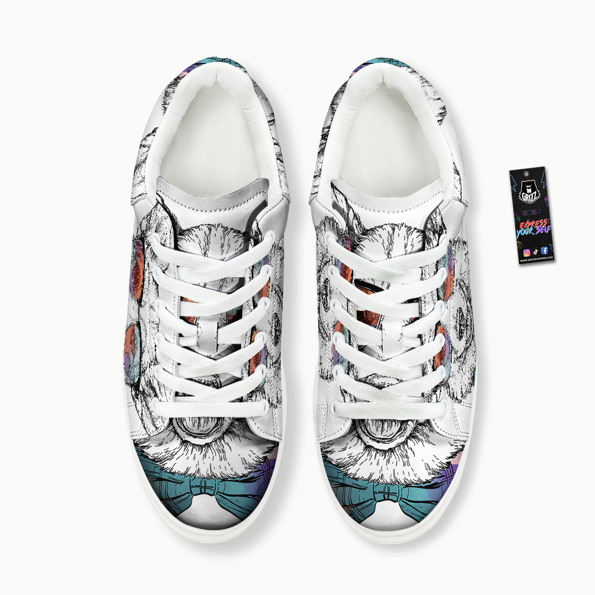 Pembroke Welsh Corgi Hipster Print Platform Shoes-grizzshop