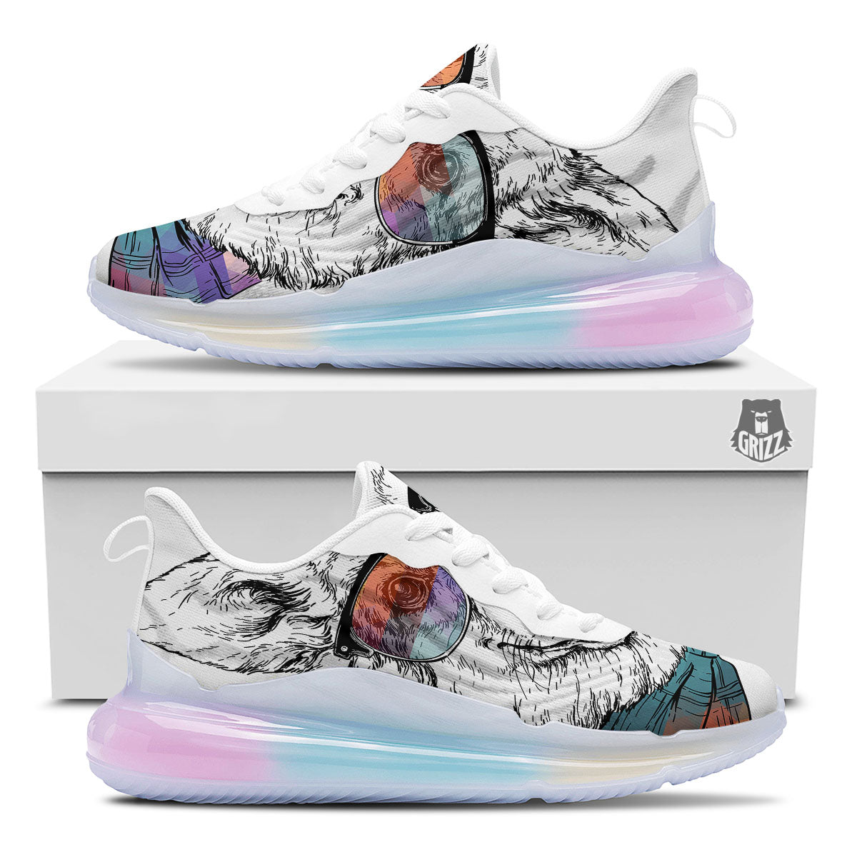 Pembroke Welsh Corgi Hipster Print Running Sneakers-grizzshop