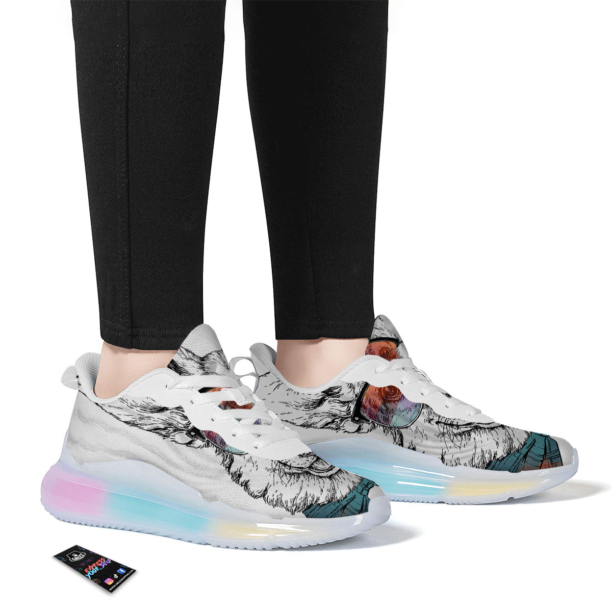 Pembroke Welsh Corgi Hipster Print Running Sneakers-grizzshop