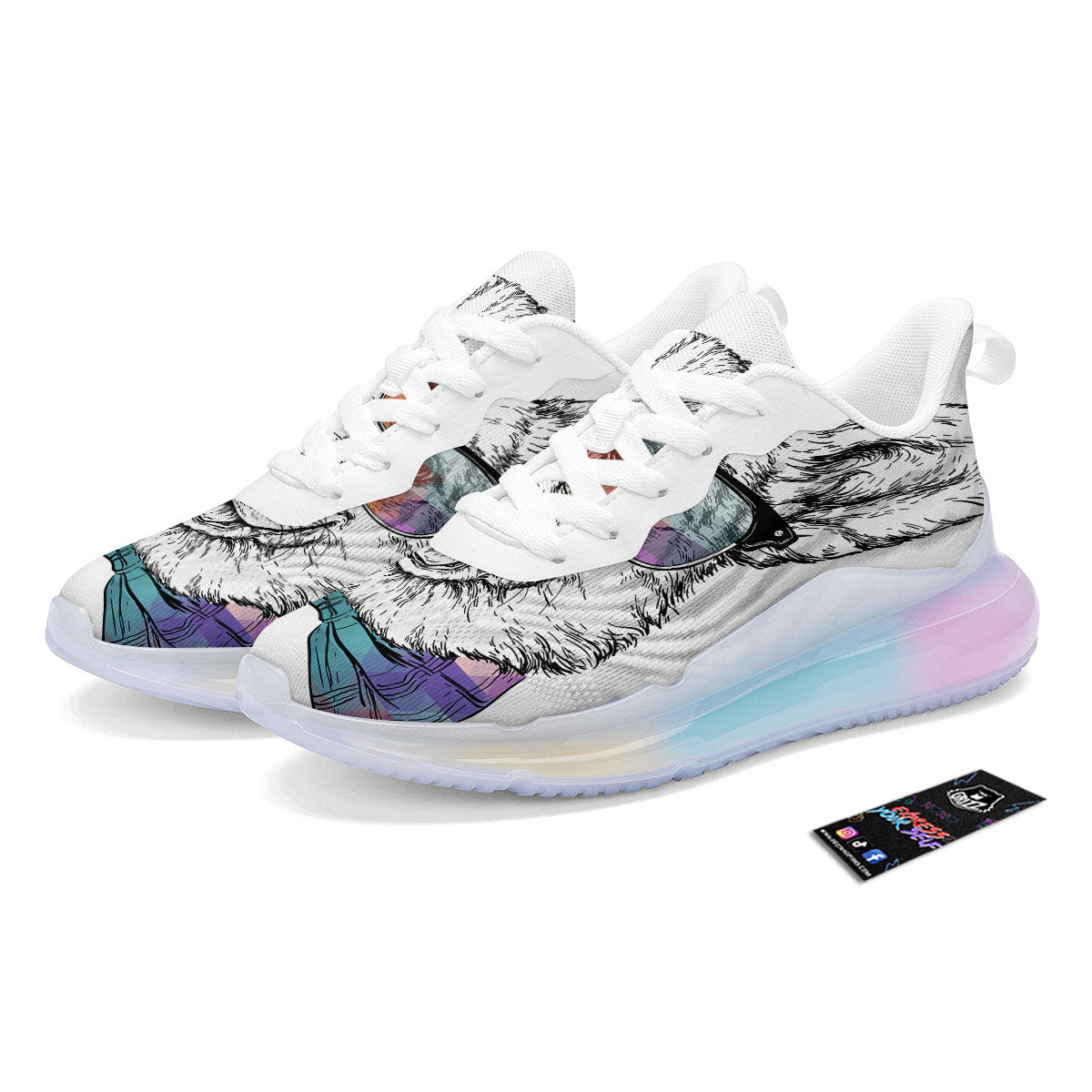 Pembroke Welsh Corgi Hipster Print Running Sneakers-grizzshop