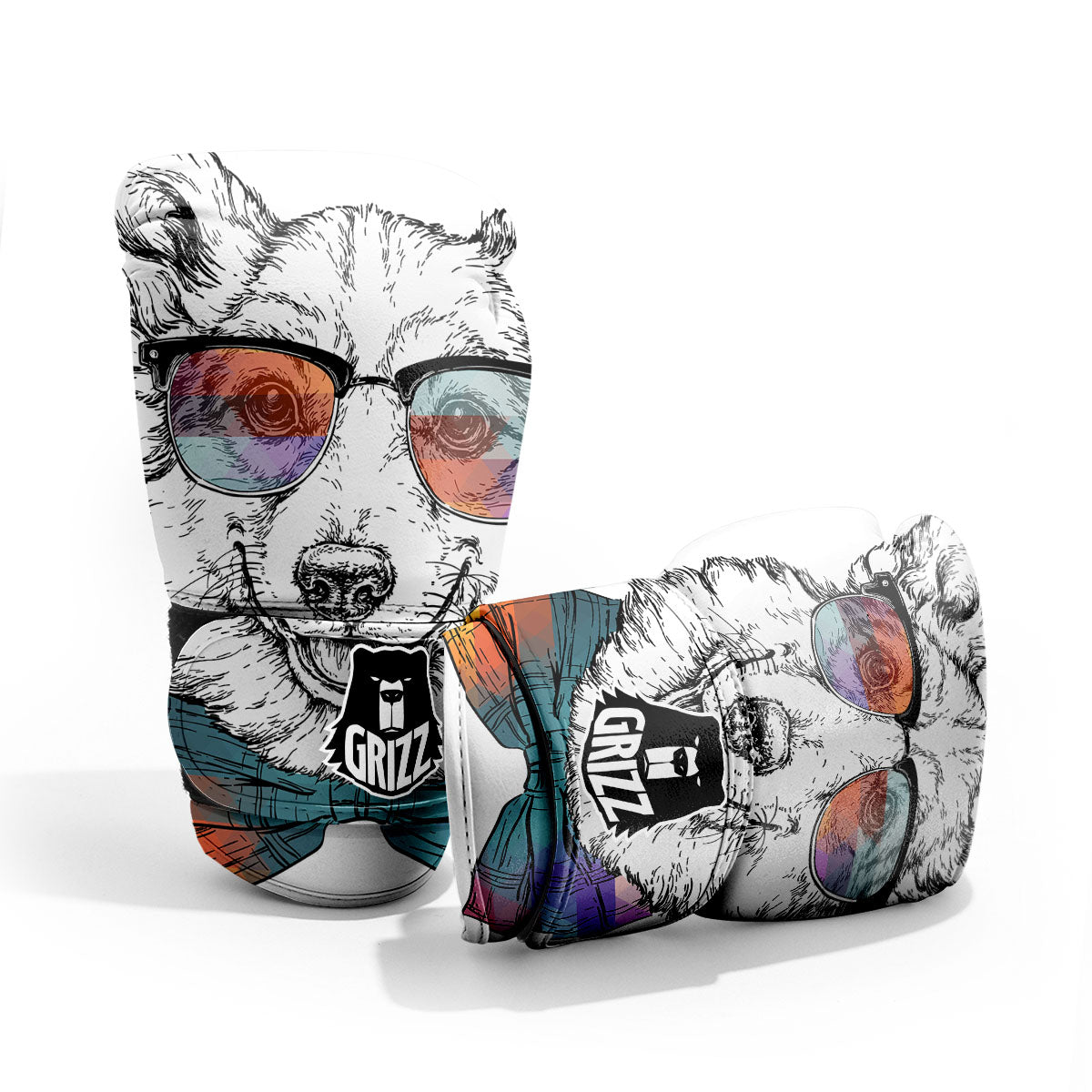 Pembroke Welsh Corgi Hipster Print Pro Boxing Glove