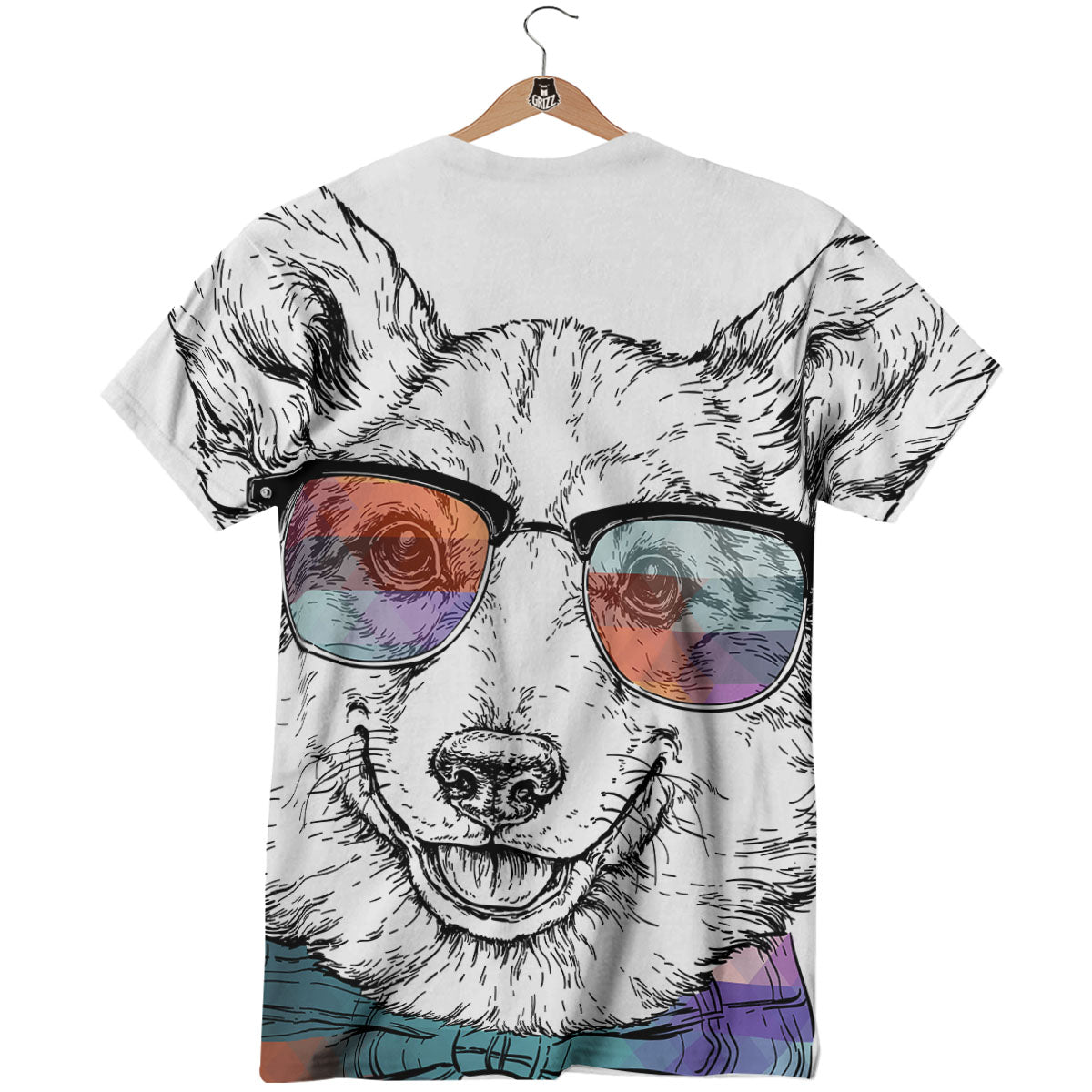 Pembroke Welsh Corgi Hipster Print T-Shirt-grizzshop