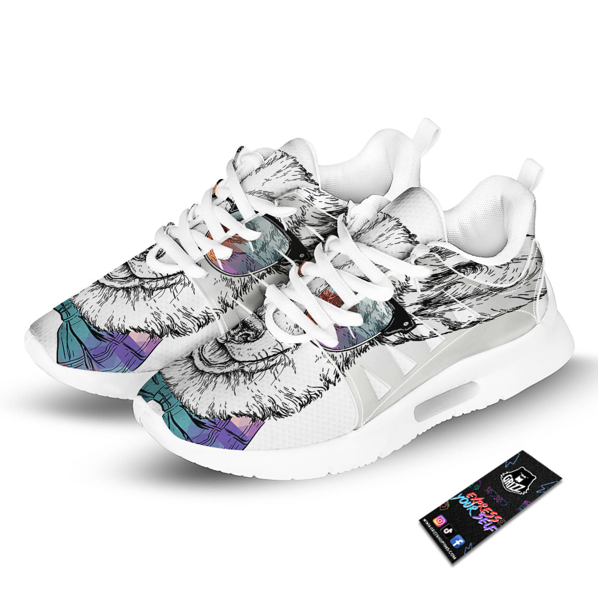 Pembroke Welsh Corgi Hipster Print Tennis Shoes-grizzshop