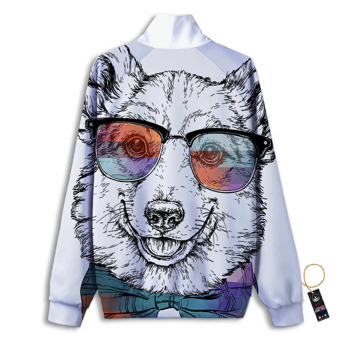 Pembroke Welsh Corgi Hipster Print Track Jacket-grizzshop