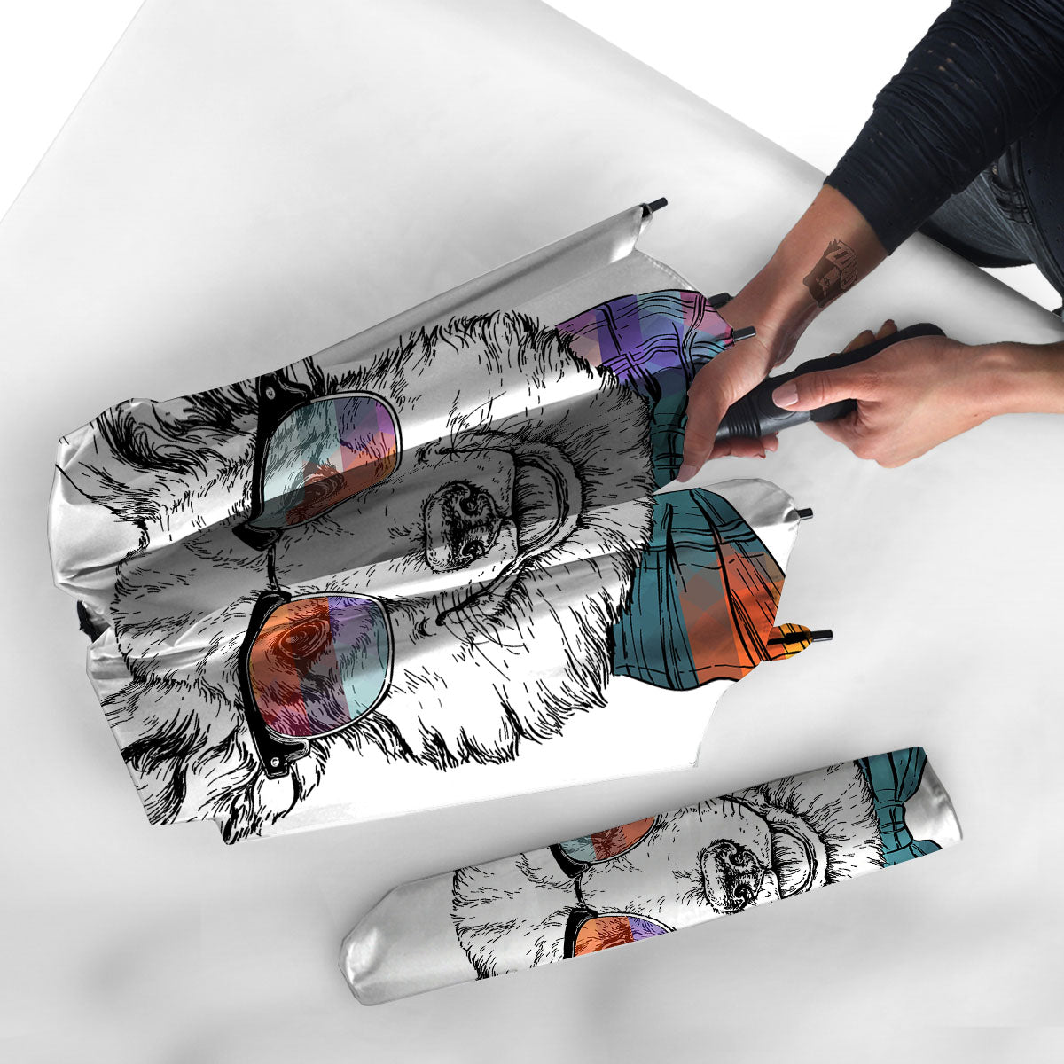 Pembroke Welsh Corgi Hipster Print Umbrella-grizzshop