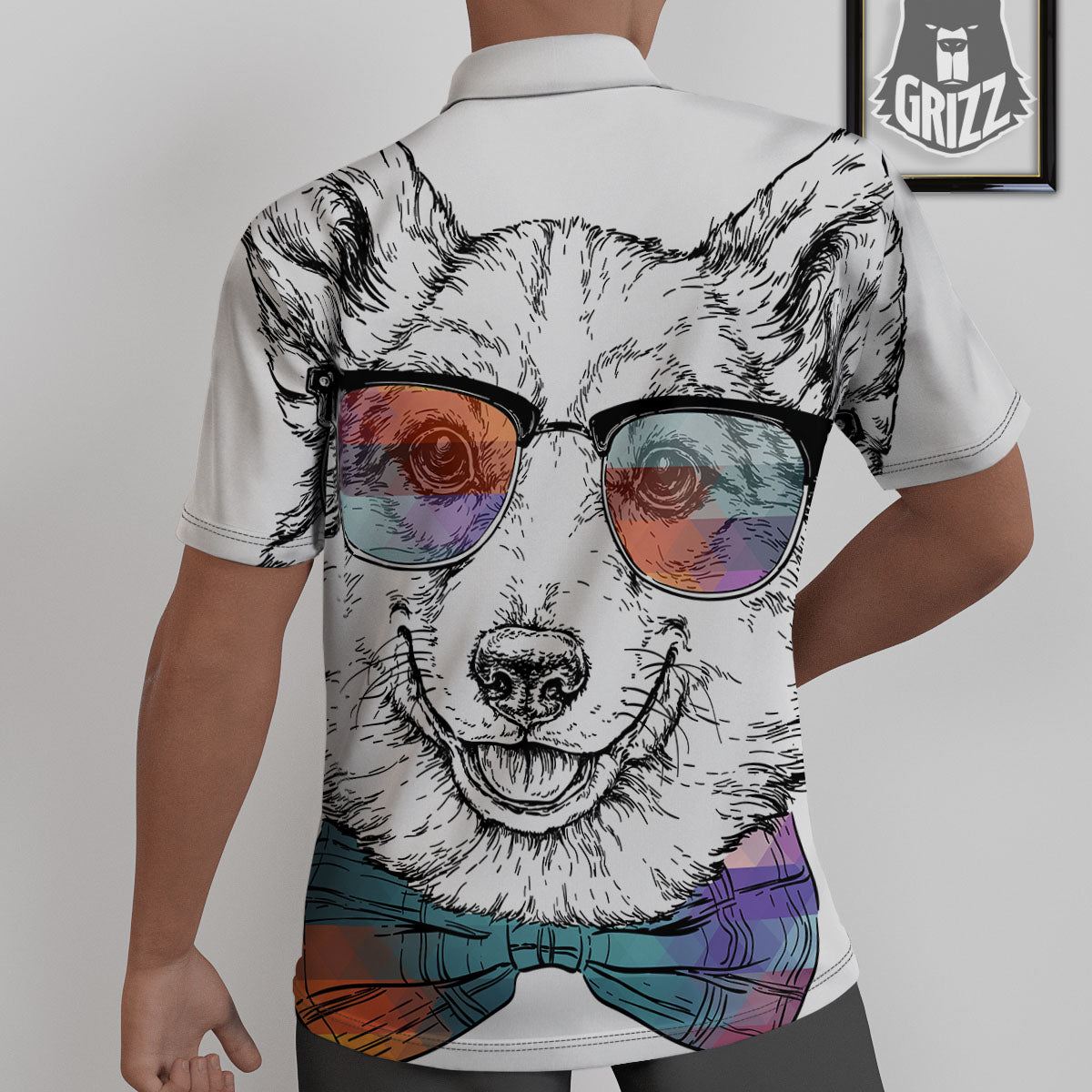 Pembroke Welsh Corgi Hipster Print Untucked Shirts-grizzshop