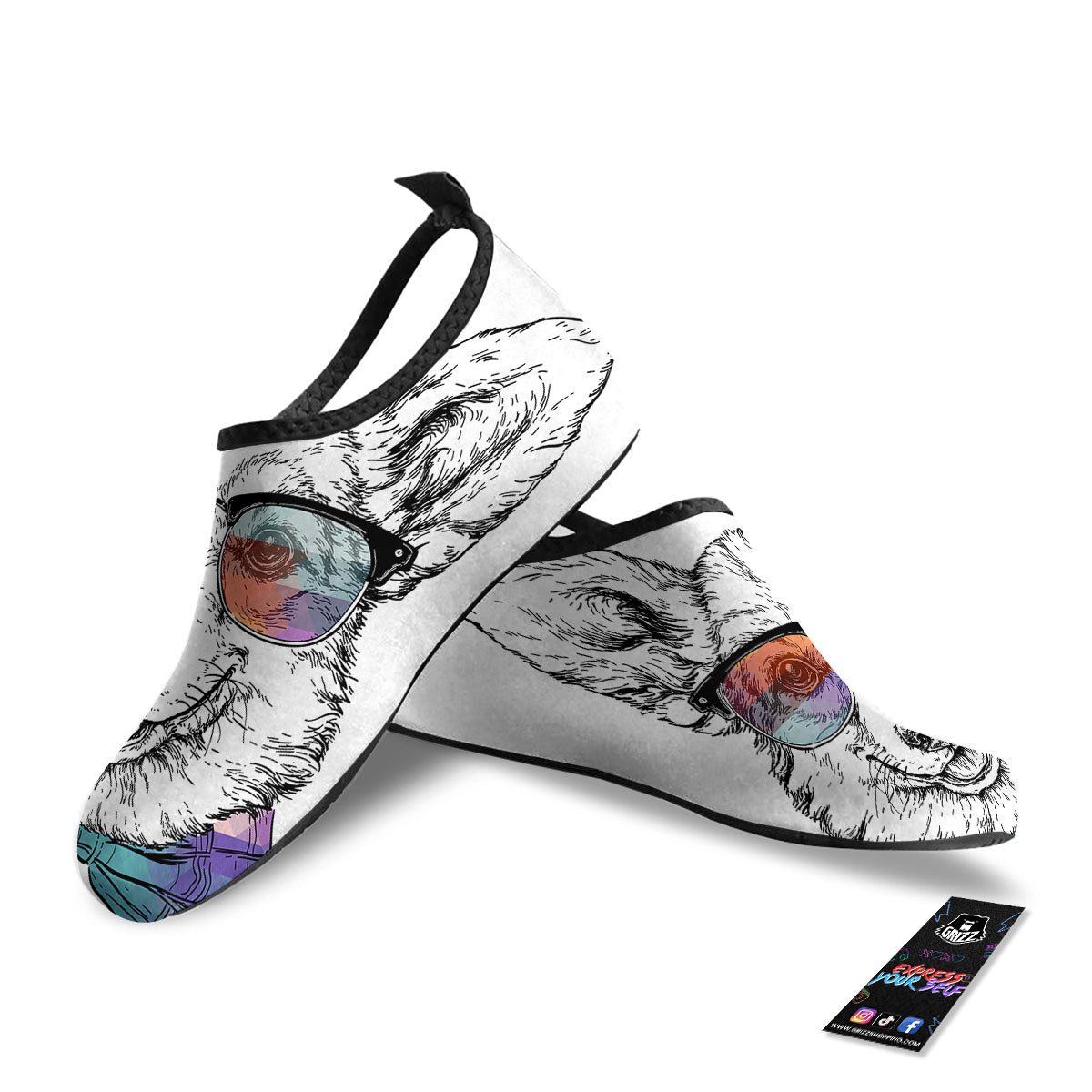 Pembroke Welsh Corgi Hipster Print Water Shoes-grizzshop