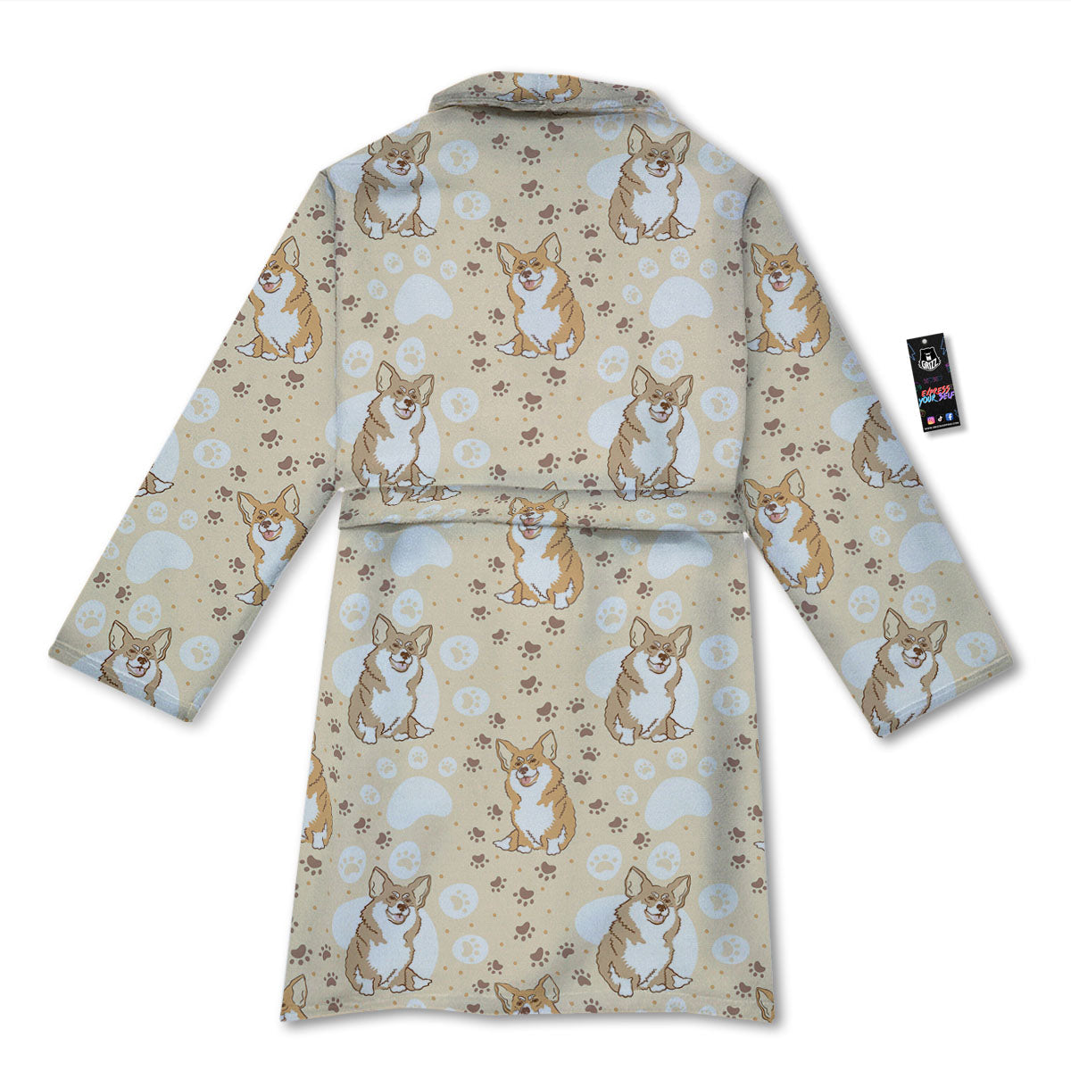 Pembroke Welsh Corgi Print Pattern Bathrobe-grizzshop