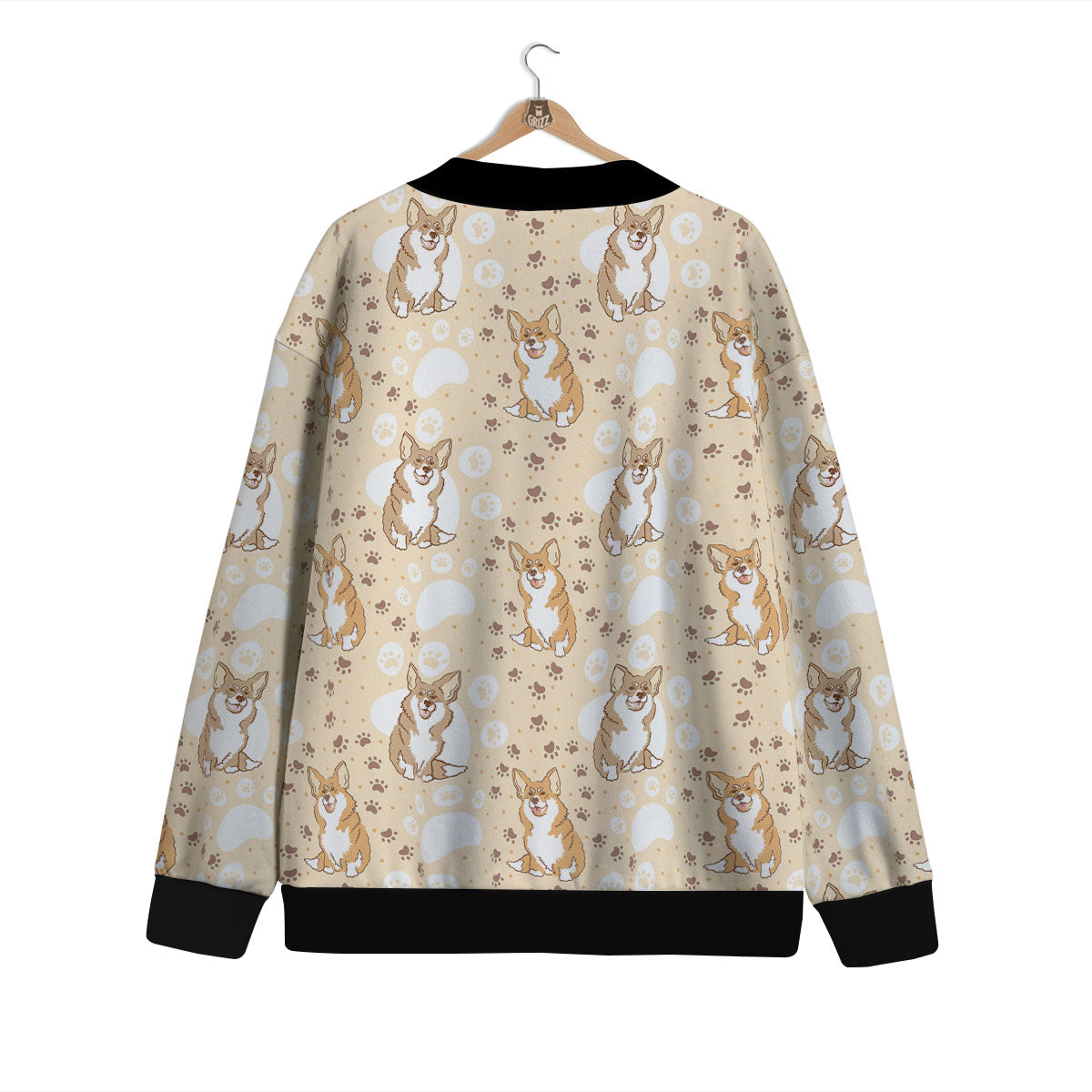 Pembroke Welsh Corgi Print Pattern Cardigan-grizzshop