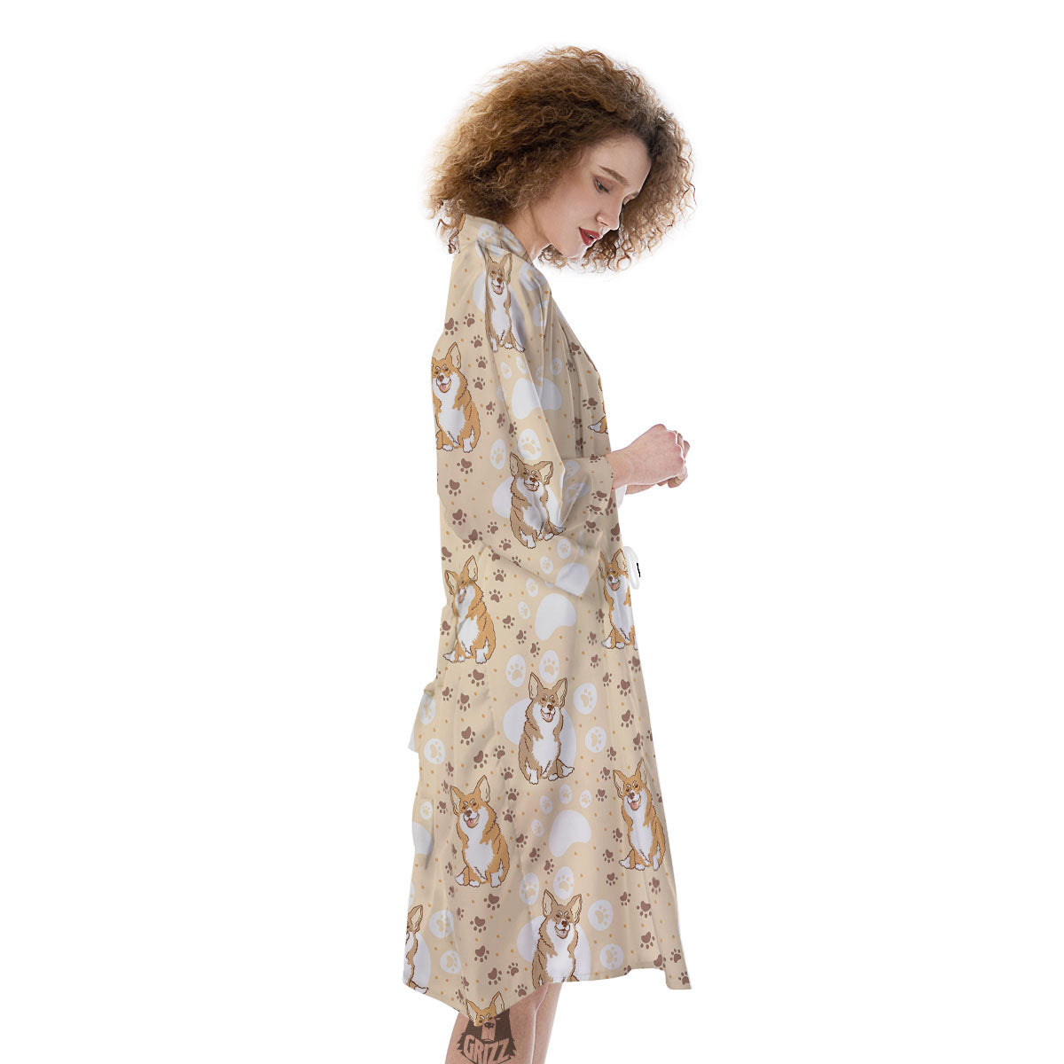 Pembroke Welsh Corgi Print Pattern Kimono-grizzshop