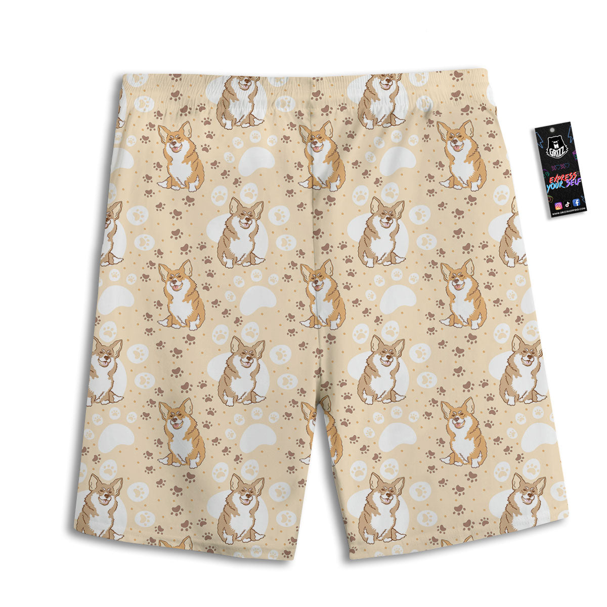 Pembroke Welsh Corgi Print Pattern Men's Athletic Shorts