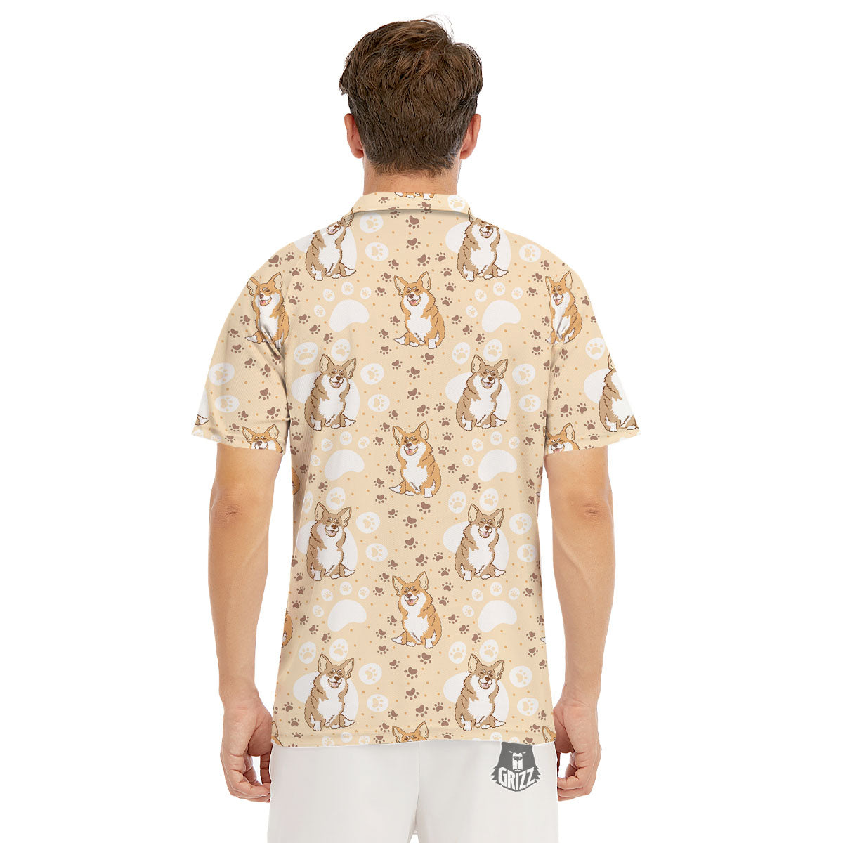 Pembroke Welsh Corgi Print Pattern Men's Golf Shirts-grizzshop