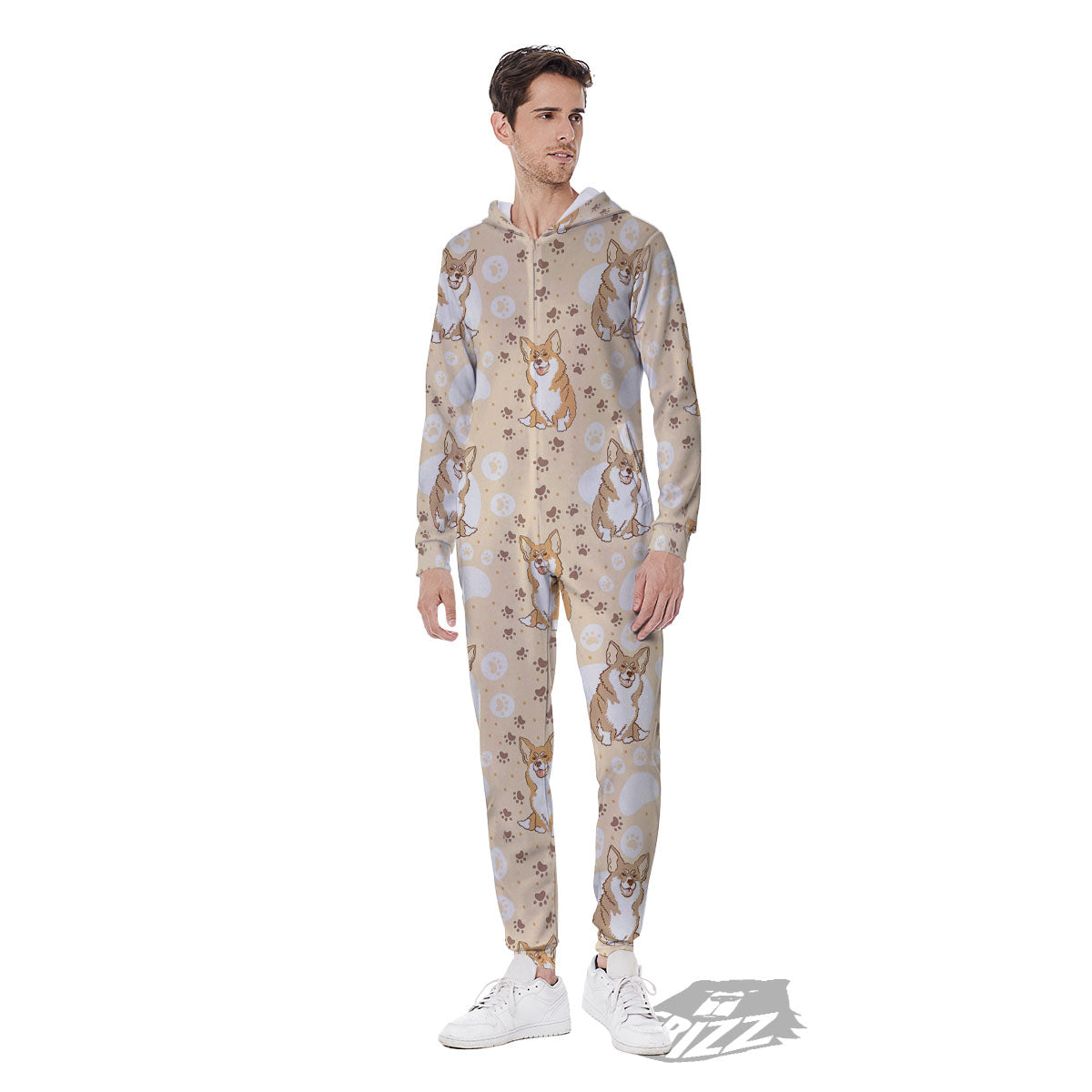 Pembroke Welsh Corgi Print Pattern Men's Jumpsuit-grizzshop