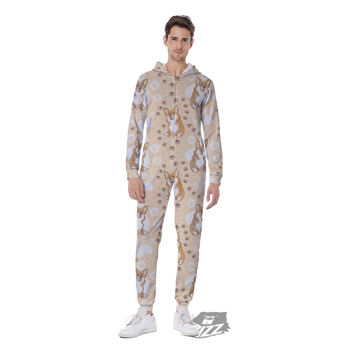 Pembroke Welsh Corgi Print Pattern Men's Jumpsuit-grizzshop