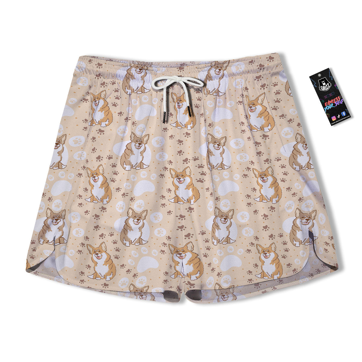 Pembroke Welsh Corgi Print Pattern Men's Running Shorts-grizzshop