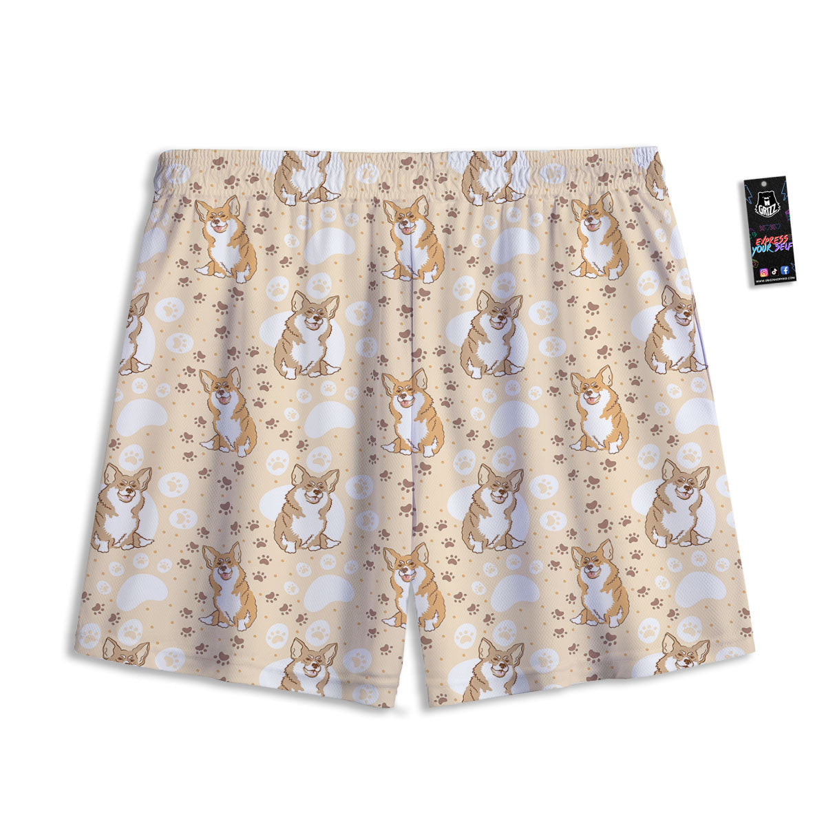 Pembroke Welsh Corgi Print Pattern Mesh Shorts