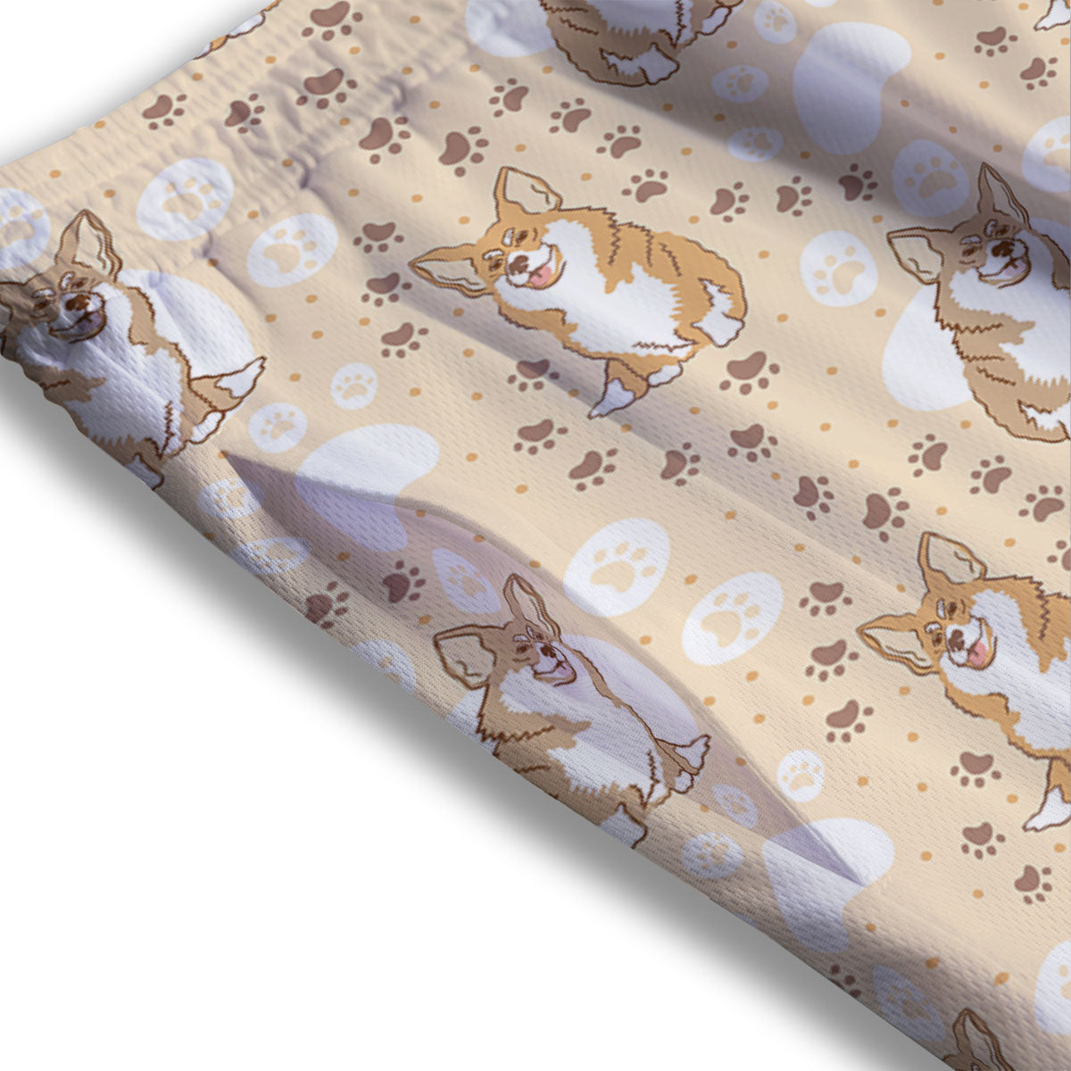 Pembroke Welsh Corgi Print Pattern Mesh Shorts