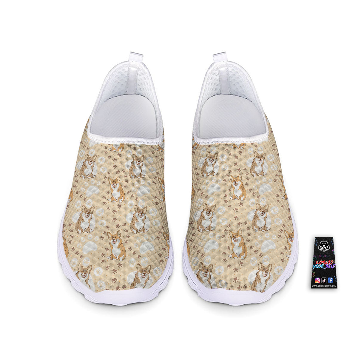 Pembroke Welsh Corgi Print Pattern Nurse Shoes-grizzshop