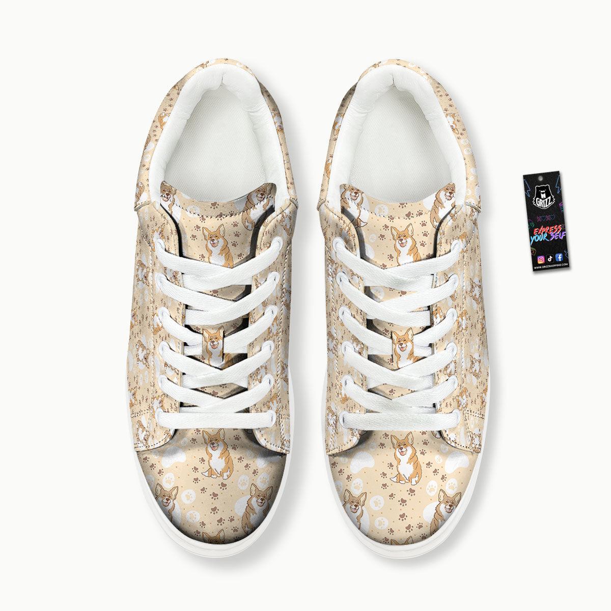 Pembroke Welsh Corgi Print Pattern Platform Shoes-grizzshop