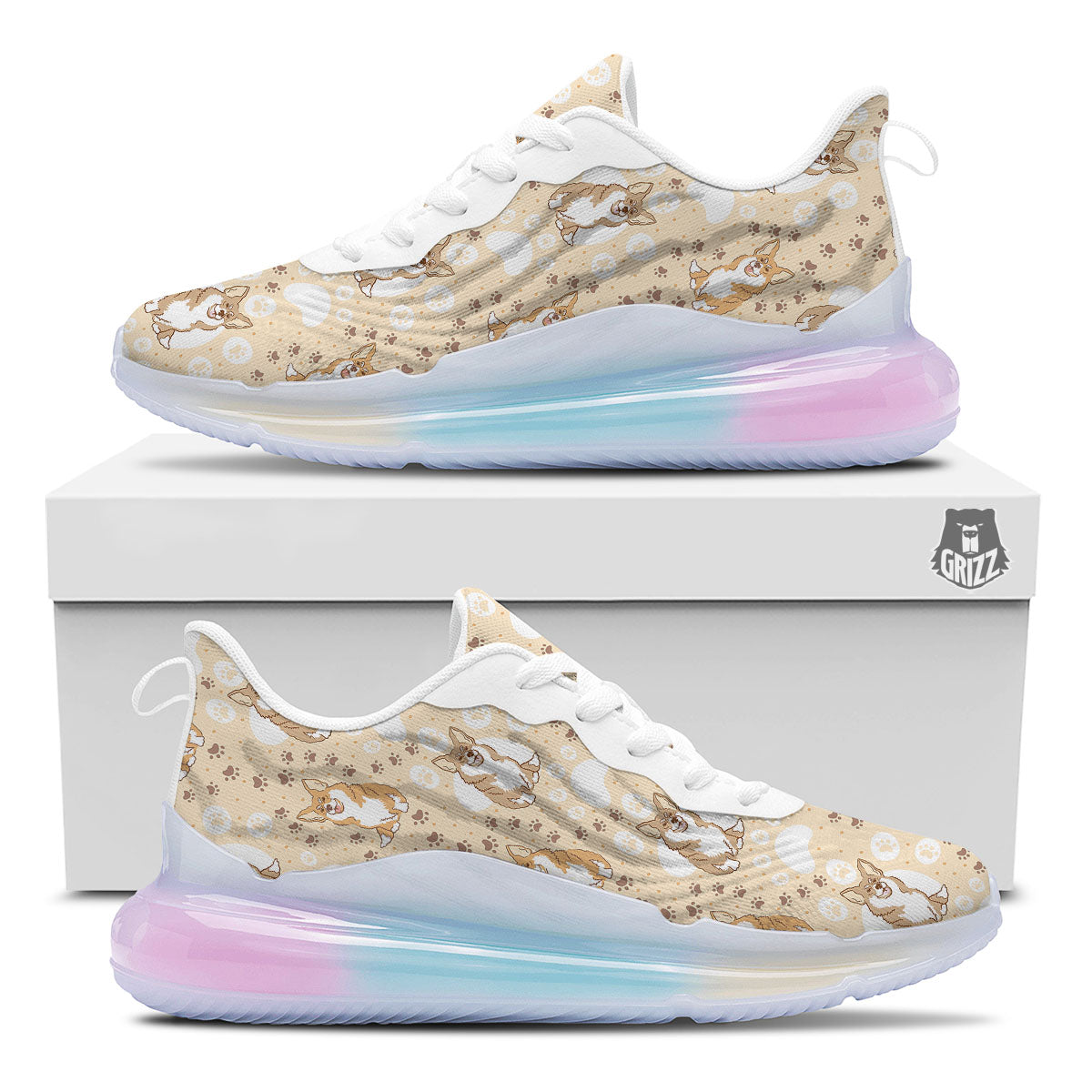 Pembroke Welsh Corgi Print Pattern Running Sneakers-grizzshop