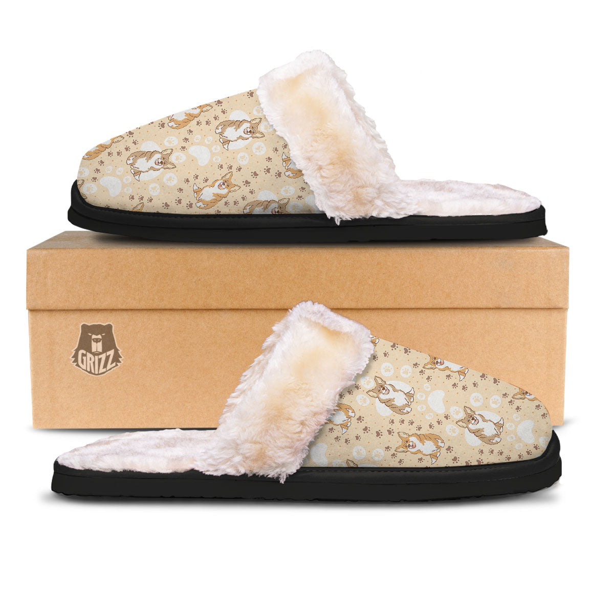 Pembroke Welsh Corgi Print Pattern Slippers-grizzshop