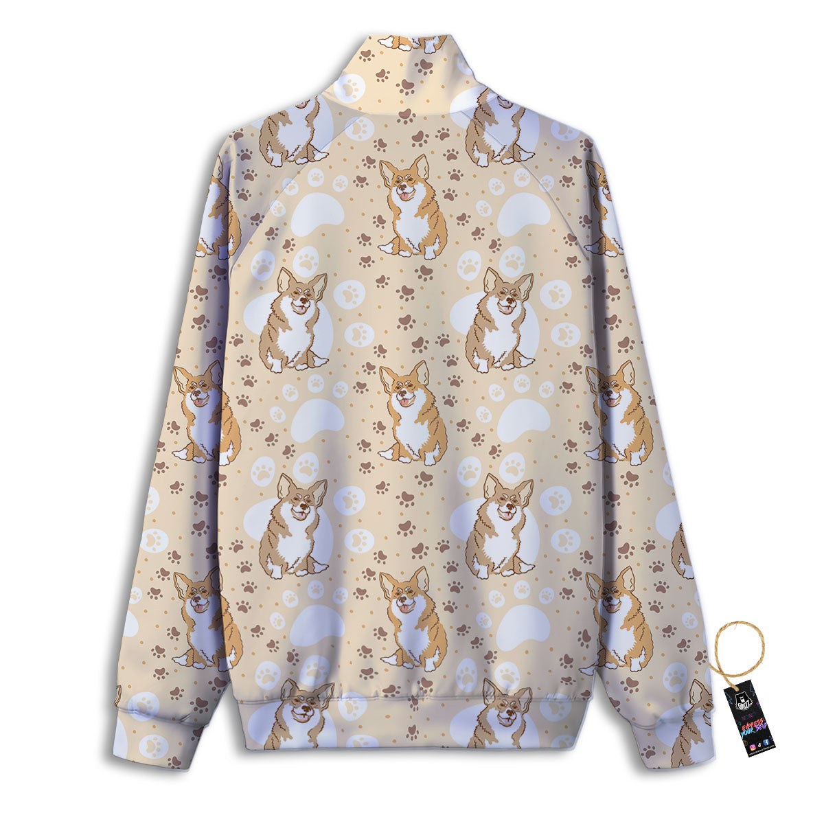 Pembroke Welsh Corgi Print Pattern Track Jacket-grizzshop