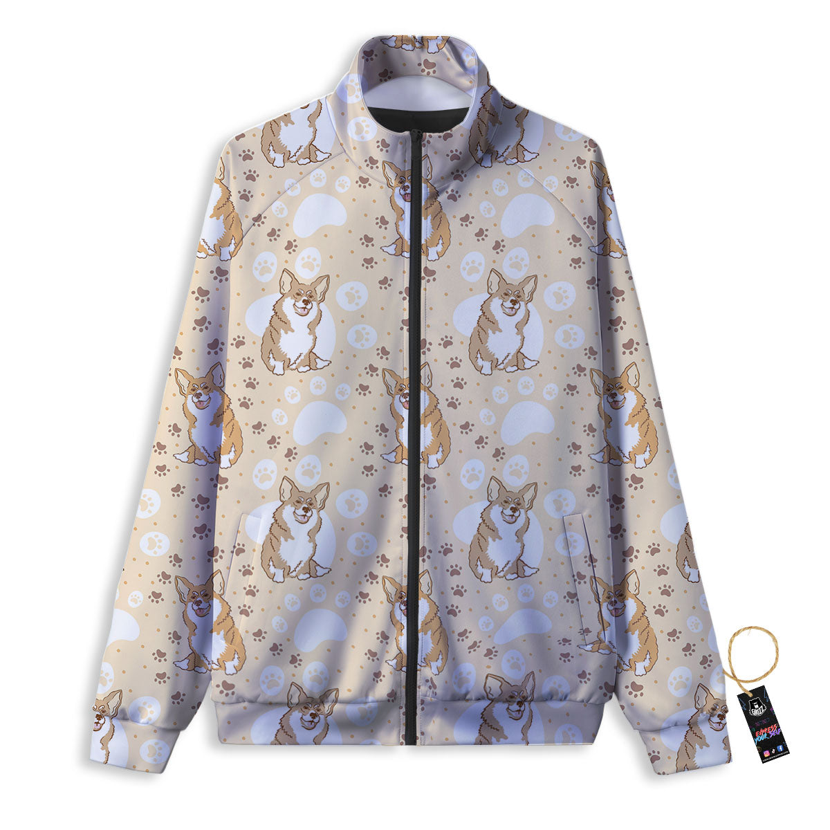 Pembroke Welsh Corgi Print Pattern Track Jacket-grizzshop