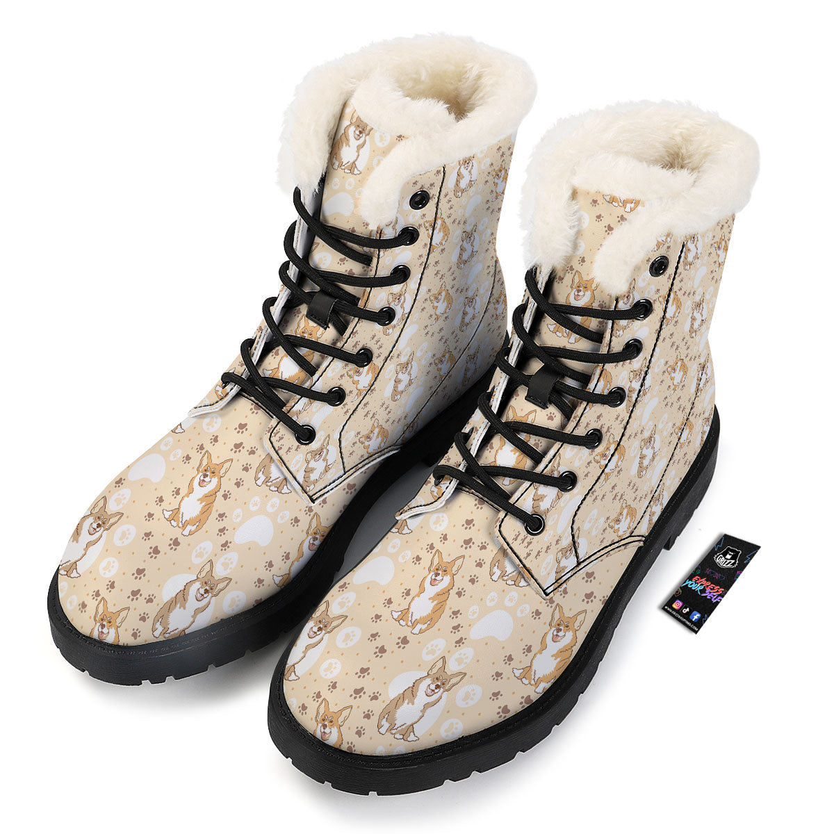 Pembroke Welsh Corgi Print Pattern Winter Boots-grizzshop