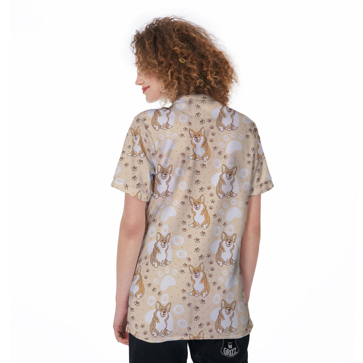 Pembroke Welsh Corgi Print Pattern Women's Golf Shirts-grizzshop