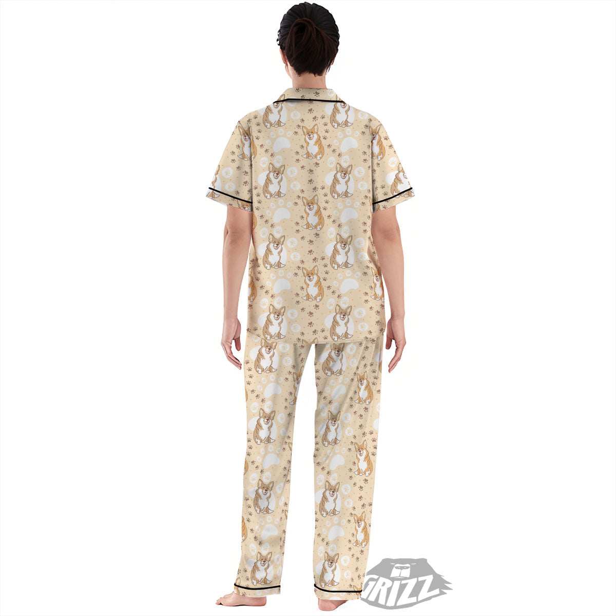 Pembroke Welsh Corgi Print Pattern Women's Pajamas Set-grizzshop