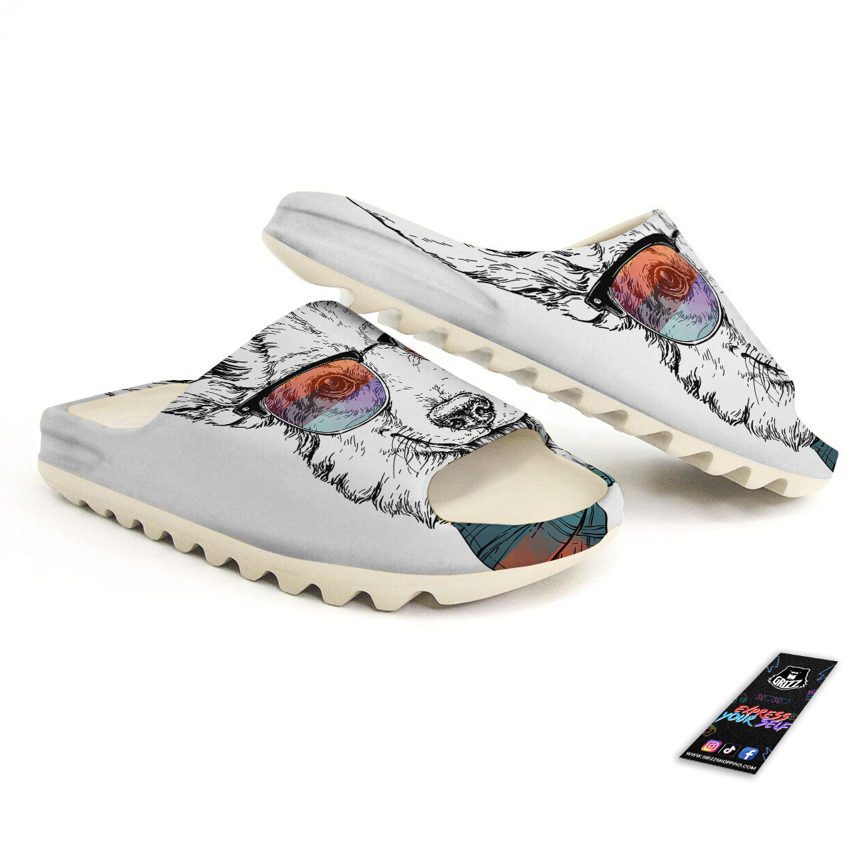 Pembroke Welsh Corgi Hipster Print Sandals-grizzshop