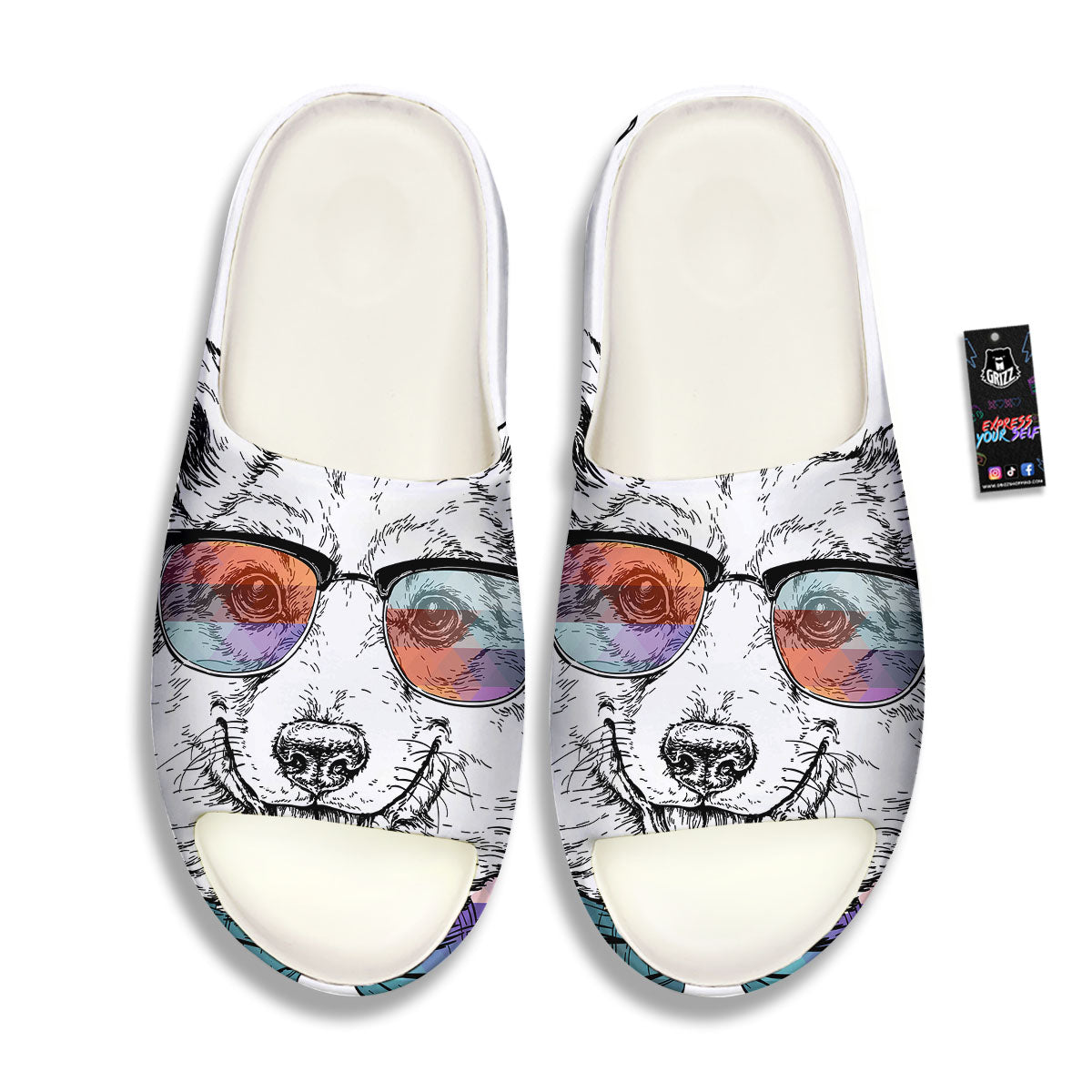 Pembroke Welsh Corgi Hipster Print Sandals-grizzshop