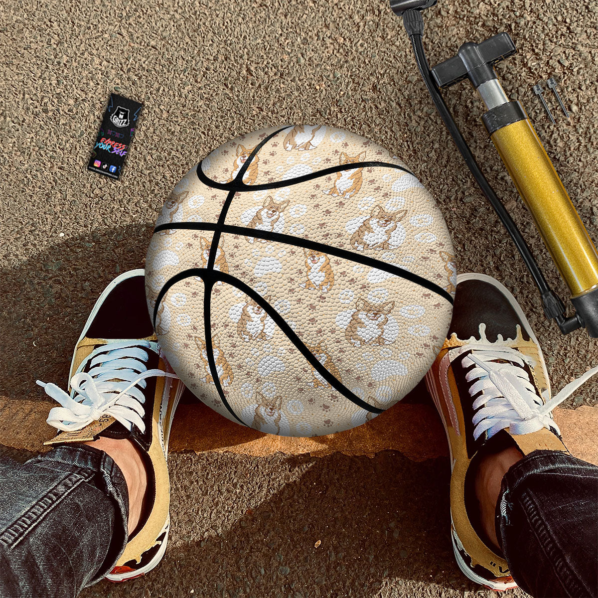 Pembroke Welsh Corgi Print Pattern Basketball