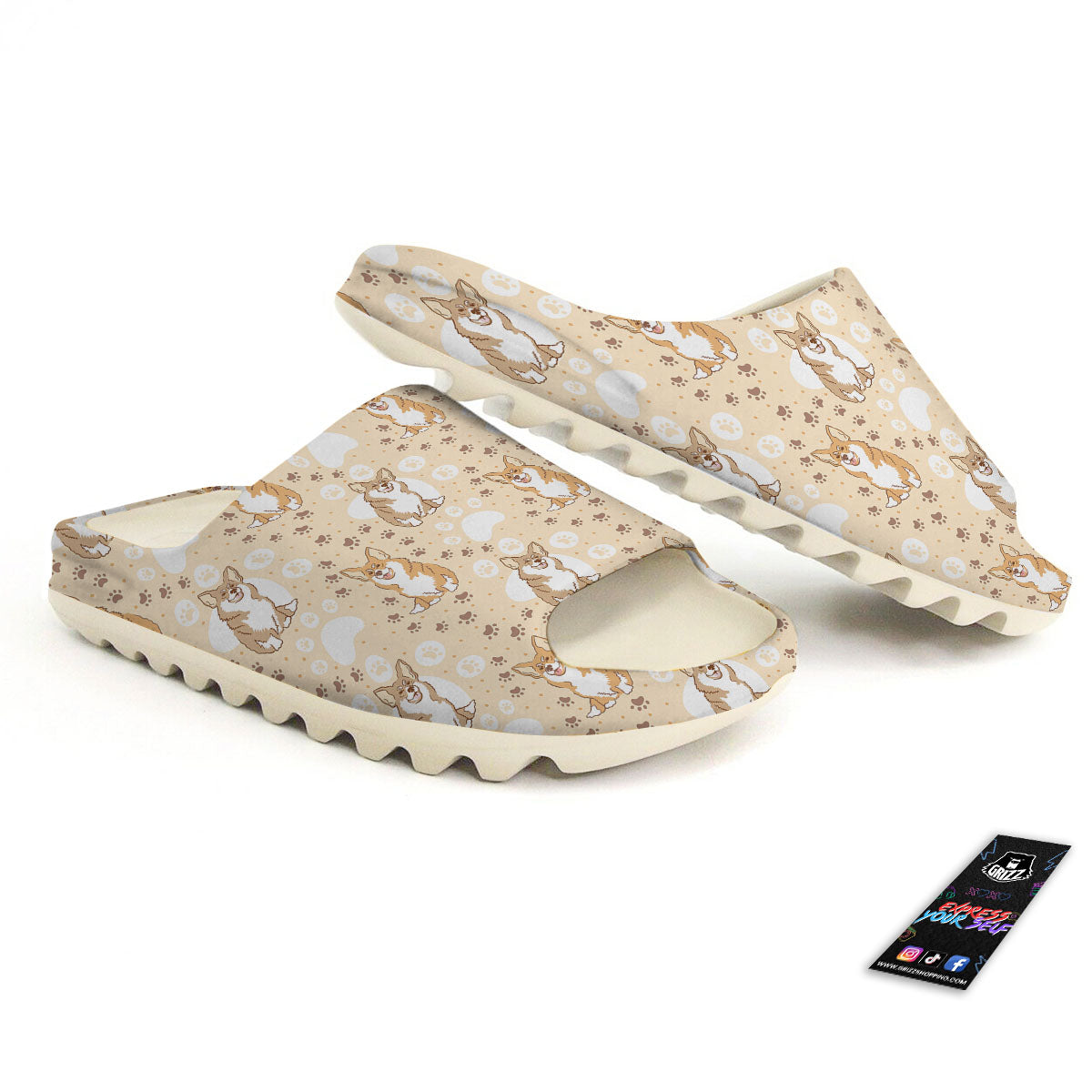 Pembroke Welsh Corgi Print Pattern Sandals-grizzshop